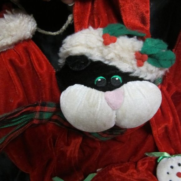 VTG 80'S CRACKER BARREL CHRISTMAS DECORATION CAT DRESSED AS SANTA - Picture 2 of 5